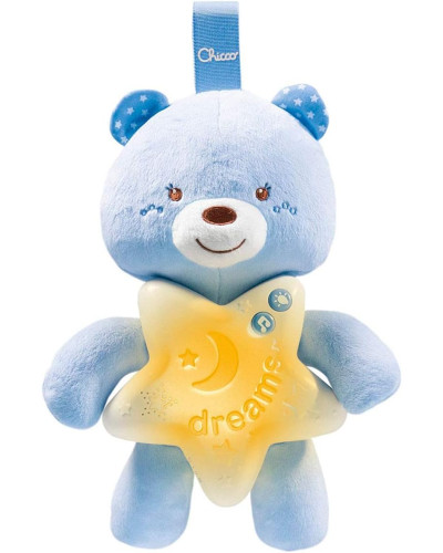 Musical projector night light teddy bear pink First Dreams Chicco