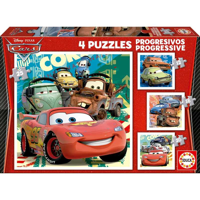 Educa 4 Puzzles Progressifs Cars (12-16-20-25 pièces) Educa 4 Puzzles Progressifs Cars (12-16-20-25 pièces)