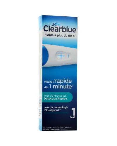 Clearblue test de grossesse détection rapide, résultat en 1 minute