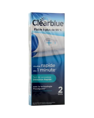 Clearblue test de grossesse détection rapide, résultat en 1 minute