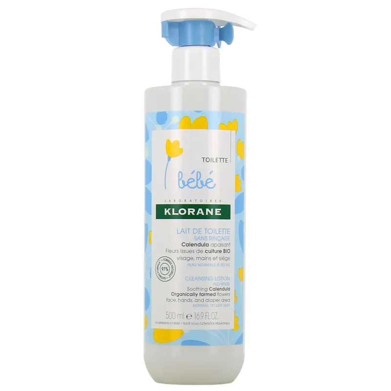 Klorane Baby No-Rinse Cleansing Milk with Calendula 500 ml
