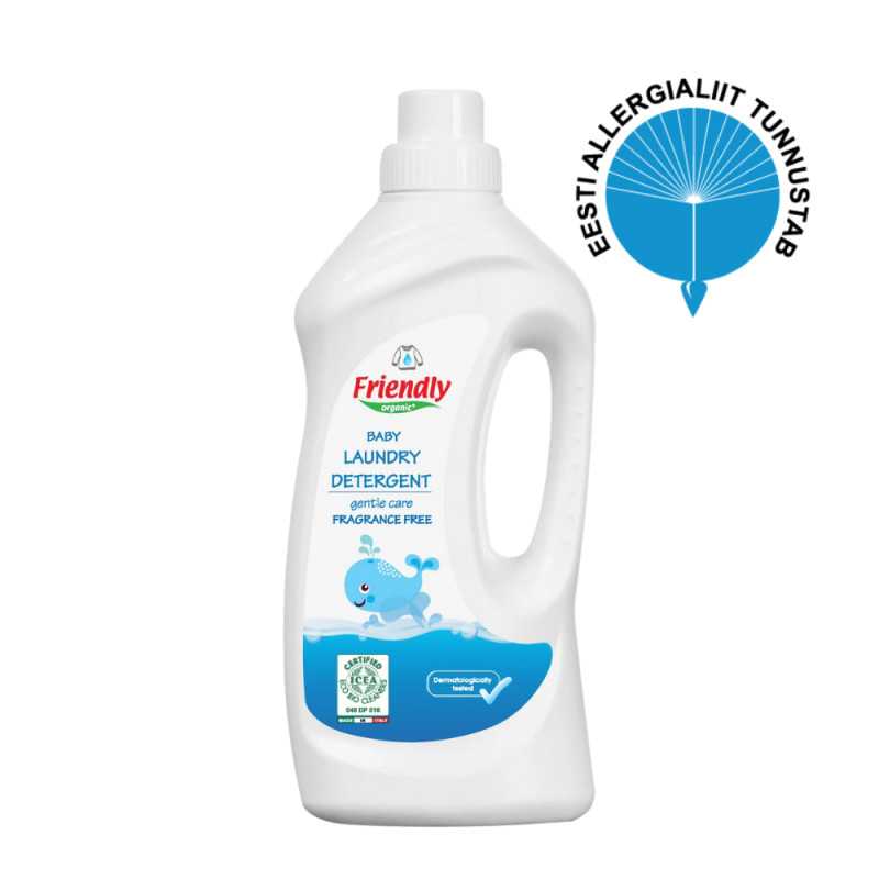 Lessive liquide bébé Friendly Organic hypoallergénique 1 L - vue 2