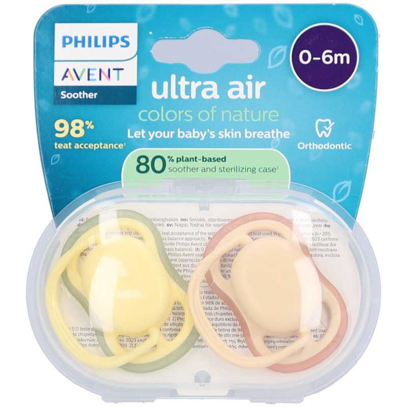 Lot de 2 sucettes Philips Avent Ultra Air 0-6 mois fraise et toucan