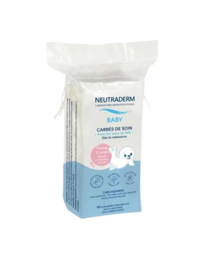 Neutraderm Baby (Gilbert) Carrés de soin visage et corps, sachet de 100