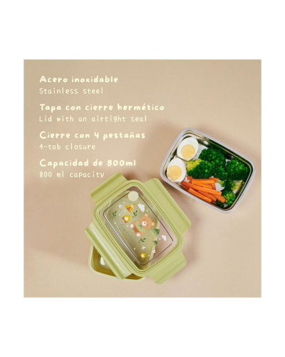 Fiambrera infantil de acero Steel Lunchbox Explorer 800 ml Miniland