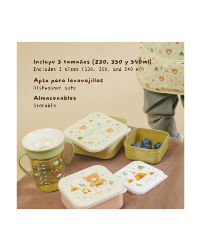 Lot de 3 boîtes à goûter enfant Snackbox-3 Explorer Miniland