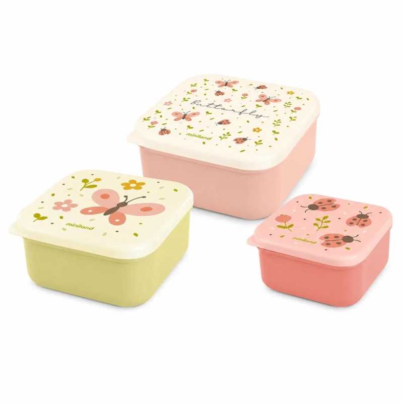 Set de 3 cajas de merienda Snackbox-3 Butterfly Miniland