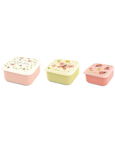 Lot de 3 boîtes à goûter Snackbox-3 Butterfly papillons Miniland