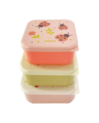 طقم 3 علب للمجة Snackbox-3 Butterfly Miniland