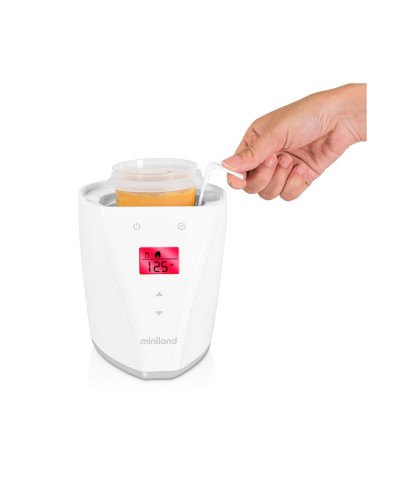 Miniland Warmy Advanced bottle warmer and steriliser with backlit display and bottle