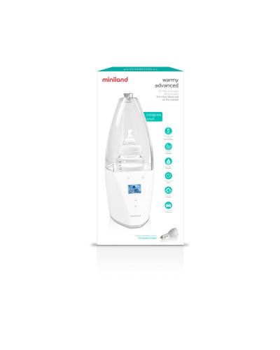 Miniland Warmy Advanced bottle warmer and steriliser with backlit display and bottle