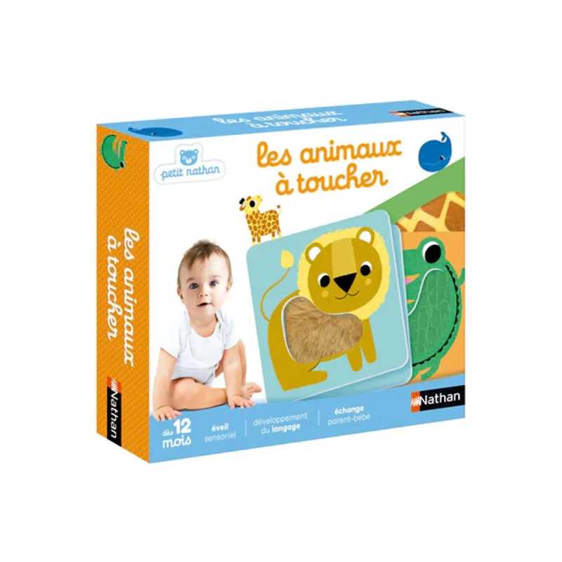 Nathan Les Animaux à Toucher baby game with textured wild-animal cards