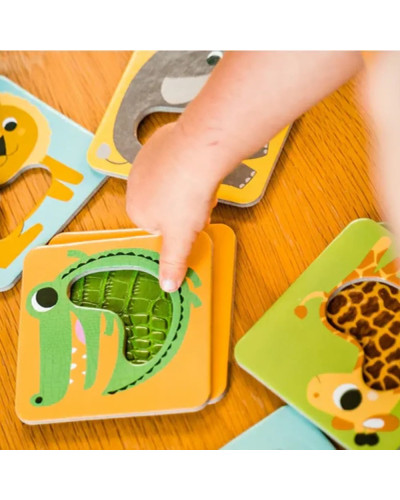Jeu tactile bébé Les Animaux à Toucher Nathan, cartes animaux sauvages à toucher