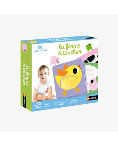 Baby Touch-and-Feel Farm Game La Ferme à Toucher 12 Cards Nathan