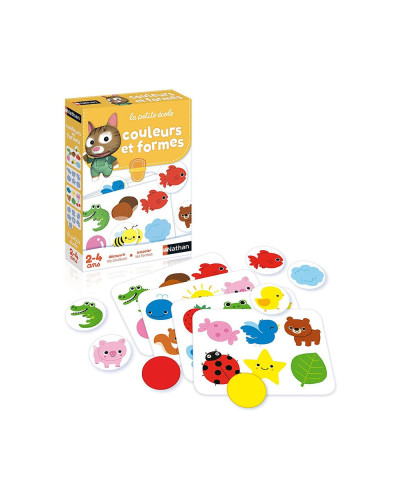 Nathan Colours and Shapes educational game, La petite école boards and tokens
