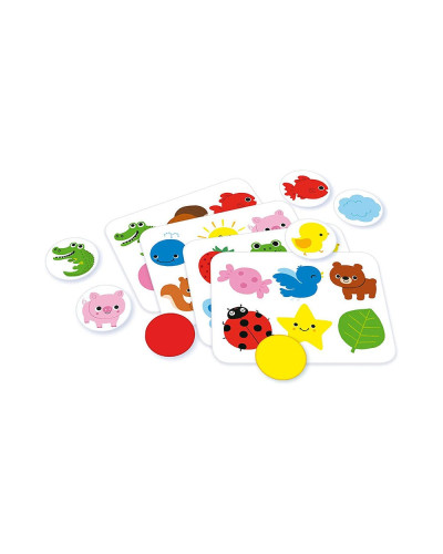 Nathan Colours and Shapes educational game, La petite école boards and tokens