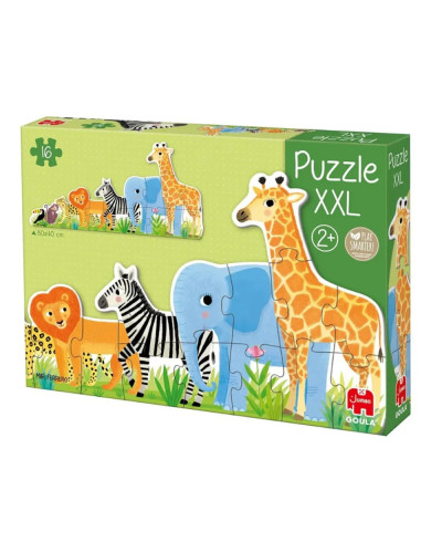 Giant XXL Jungle Floor Puzzle Smallest to Largest 16 Pieces Goula