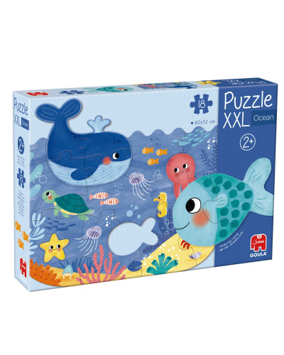 Puzle gigante XXL Océano de Goula con estrella de mar, pez, pulpo y ballena
