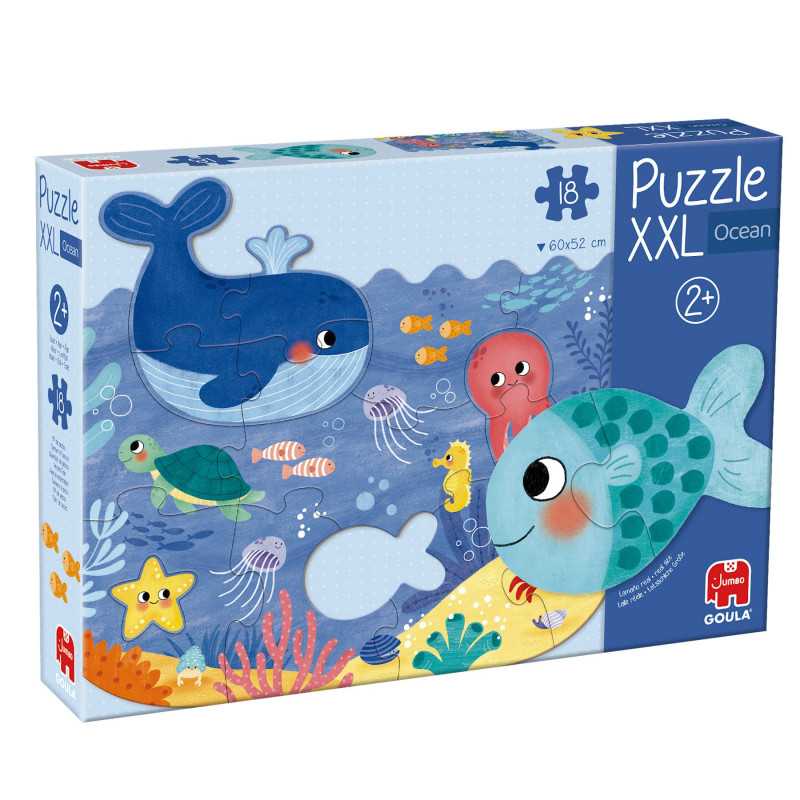 Puzzle géant XXL Océan Goula avec étoile de mer, poisson, pieuvre et baleine