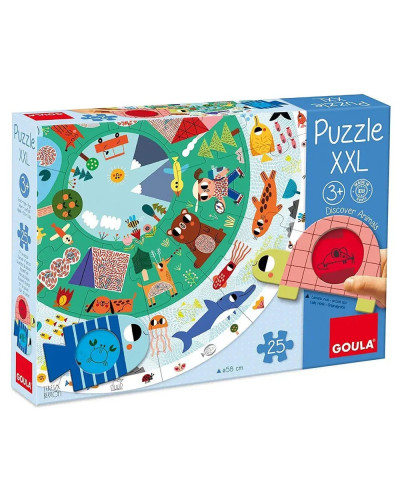 Goula round XXL Ocean Animals puzzle with coloured lenses