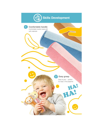Sonajero de peluche Shake & Chime Rattle Friends de Winfun, animal surtido