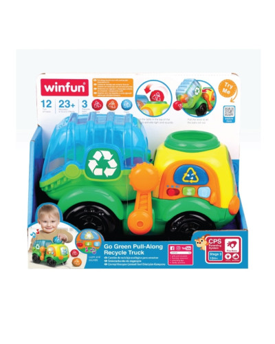 Winfun Go Green pull-along recycle truck with its 3 balls