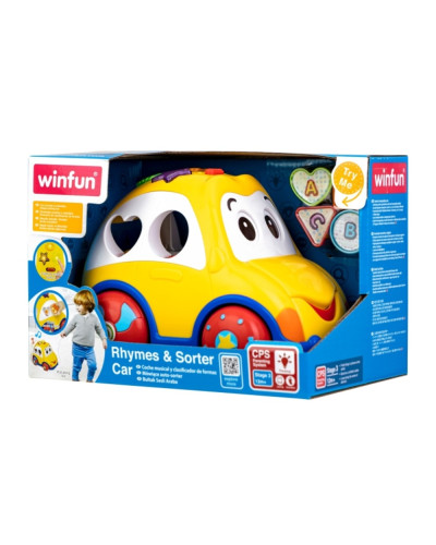 Voiture d'activités bébé à tirer Rhymes & Sorter trieur de formes Winfun