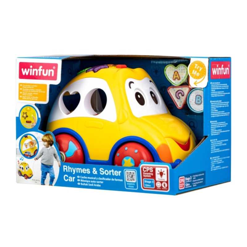 Voiture d'activités à tirer Rhymes & Sorter Winfun avec trieur de formes