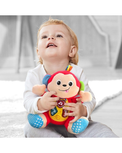 دمية القرد الموسيقية Sing 'N Learn With Me من Winfun بثلاثة أزرار مضيئة
