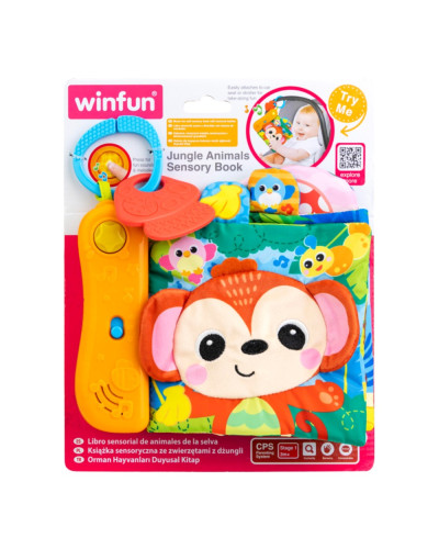 Winfun Jungle Animals Sensory Book baby sensory book with teether