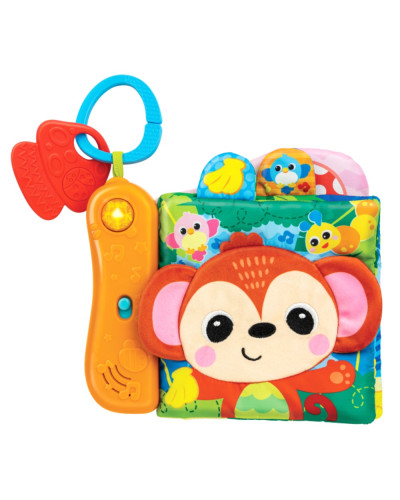 Livre sensoriel bébé Jungle Animals Sensory Book Winfun avec anneau de dentition