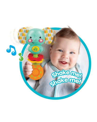 Hochet musical éléphant Sing-With-Me Winfun avec joues lumineuses et anneaux