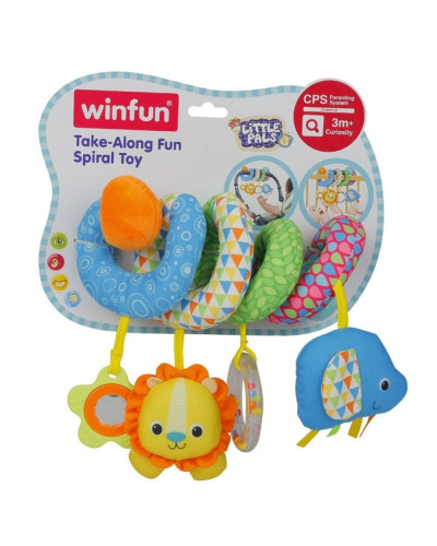 Spirale d'activités Take-Along Fun Winfun avec girafe, miroir et anneau hochet