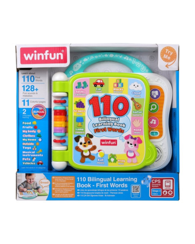 Livre bilingue enfant 110 Bilingual Learning Book First Words Winfun avec pages tactiles