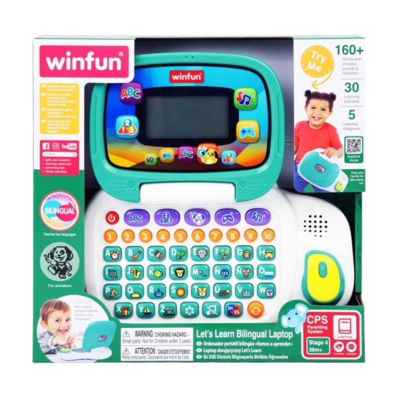 Winfun Let's Learn Bilingual Laptop kids educational laptop with mouse
