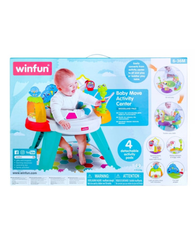 مركز الأنشطة 2 في 1 Baby Move من Winfun بمقعد وألعاب حول الطاولة