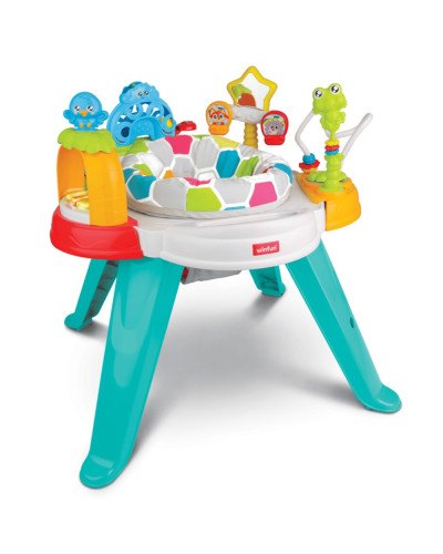 Winfun Baby Move 2-in-1 baby activity center with seat and toys around the tray