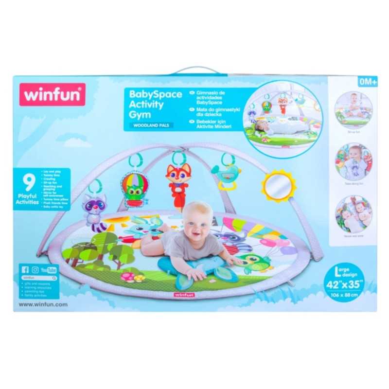 Gimnasio BabySpace Activity Gym de Winfun con arco, espejo y cojín
