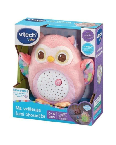 Veilleuse bébé peluche Ma veilleuse Lumi Chouette rose VTech