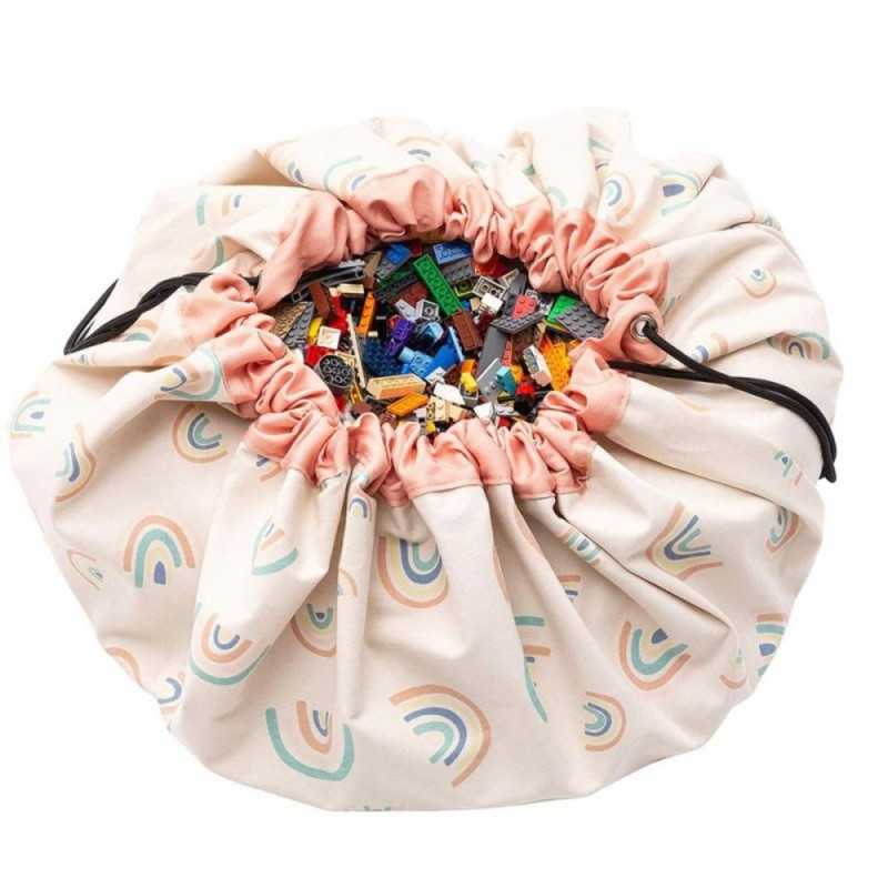Play&Go Rainbow 2-in-1 toy storage bag and 140 cm play mat