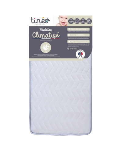 Colchón de cuna climatizado Tinéo 70x140x10 cm reversible verano e invierno, Candide
