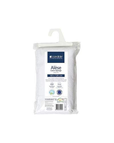 Protector de colchón cuna impermeable rizo 60x120 cm blanco Candide