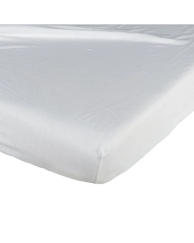 Sábana bajera de cuna 60x120 cm de punto de algodón blanca Candide