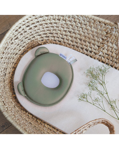 Coussin cale-tête bébé P'tit Panda Air+ kaki Candide, appui-tête nomade