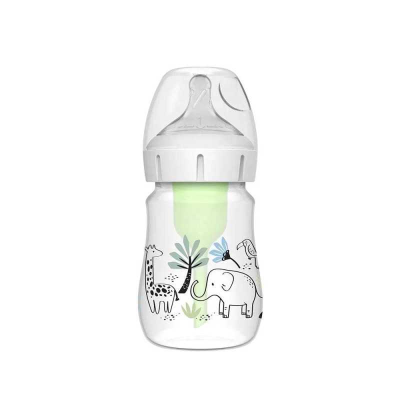 Biberon Dr. Brown's Options+ 150 ml décor éléphant de la jungle – vue de face
