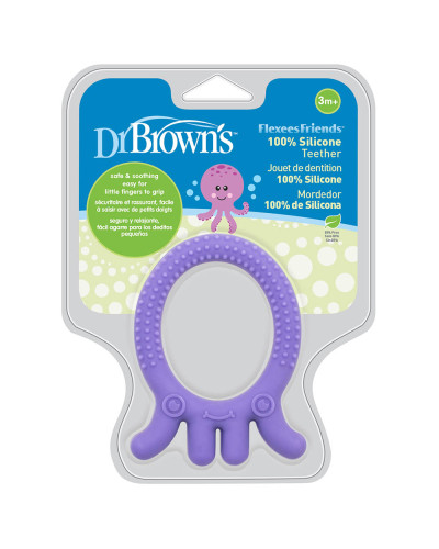 Anneau de dentition pieuvre violet Dr. Brown's Flexees Friends – vue produit