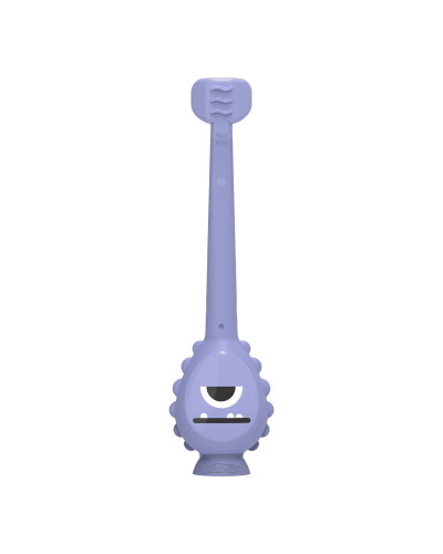 Cepillo de dientes ToothScrubber de Dr. Brown's, monstruo morado, cabezal de tres caras