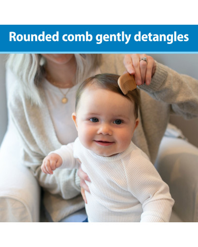 Dr. Brown's Soft and Safe wooden baby brush and comb with soft bristles