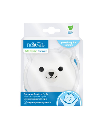 Dr. Brown's cold compresses, polar bear and whale, 2-pack