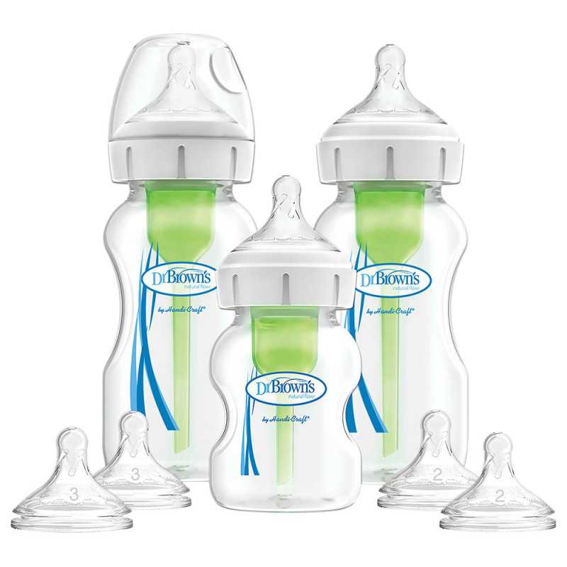 Kit de démarrage Dr. Brown's Options+ col large dans sa boîte